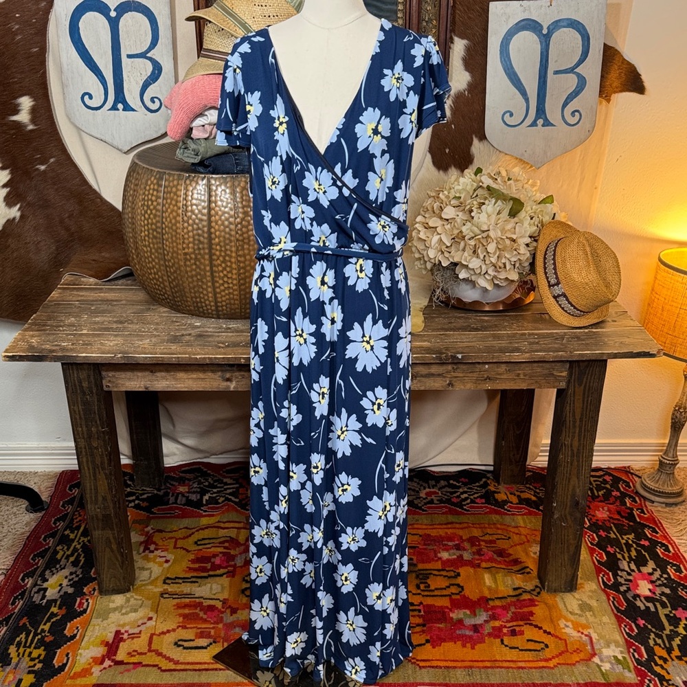 Rielle Floral Blue Maxi Dress